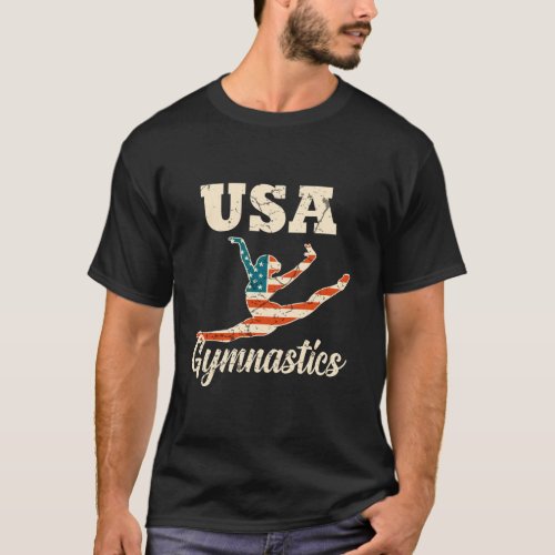Gymnast American Flag Gymnastics Usa Gift Tumbling T_Shirt