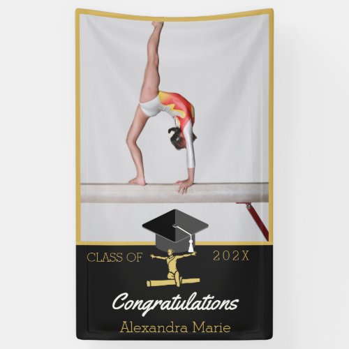Gymnast Athlete congratulation graduate Photo Banner