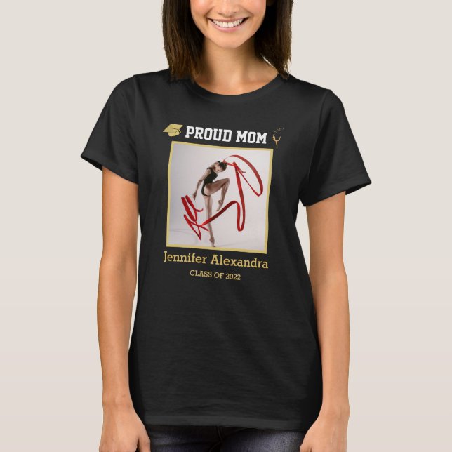 Gymnast Athlete Proud Mom Photo grad class of 2022 T-Shirt (Front)