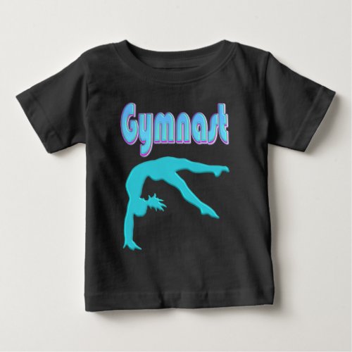 Gymnast Back Handspring Step Out Teal Baby T_Shirt