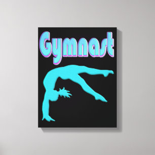 Gymnast Back Handspring Step Out Teal Canvas Print