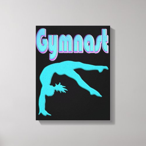 Gymnast Back Handspring Step Out Teal Canvas Print