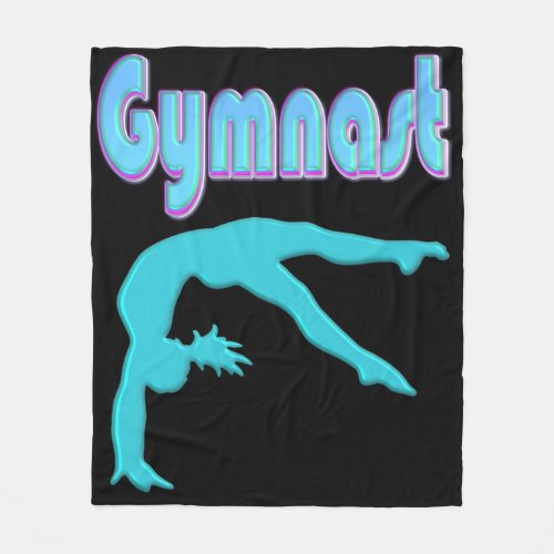 Gymnast Back Handspring Step Out Teal Fleece Blanket