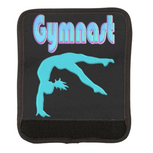 Gymnast Back Handspring Step Out Teal Luggage Handle Wrap