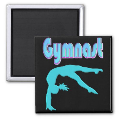 Gymnast Back Handspring Step Out Teal Magnet