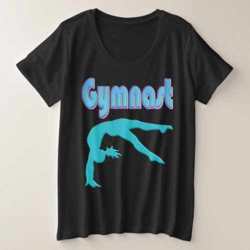 Gymnast Back Handspring Step Out Teal Plus Size T_Shirt