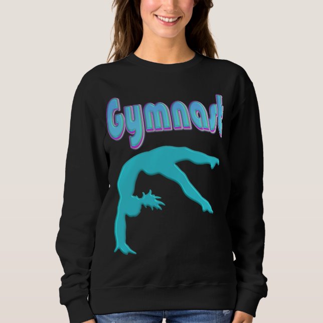 Gymnast Back Handspring Step Out Teal Sweatshirt (Front)