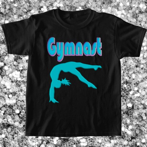 Gymnast Back Handspring Step Out Teal T_Shirt