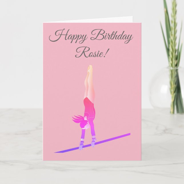 Gymnast Birthday Card (Front)