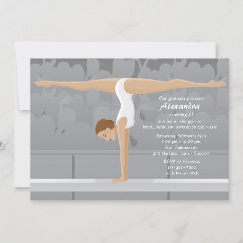 Gymnast Birthday Party Invitation