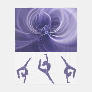 GYMNAST BLANKET WITH GYMNAST HAND STANDS.