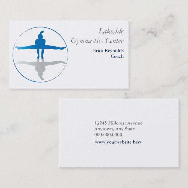 Gymnast Blue Gray Business Card (Front/Back)