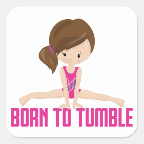 Gymnast _ Brunette Square Sticker