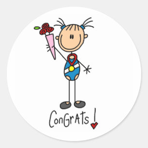 Gymnast Champion Classic Round Sticker