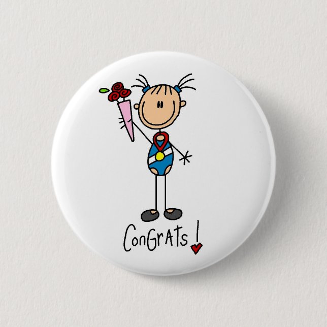 Gymnast Champion Pinback Button (Front)