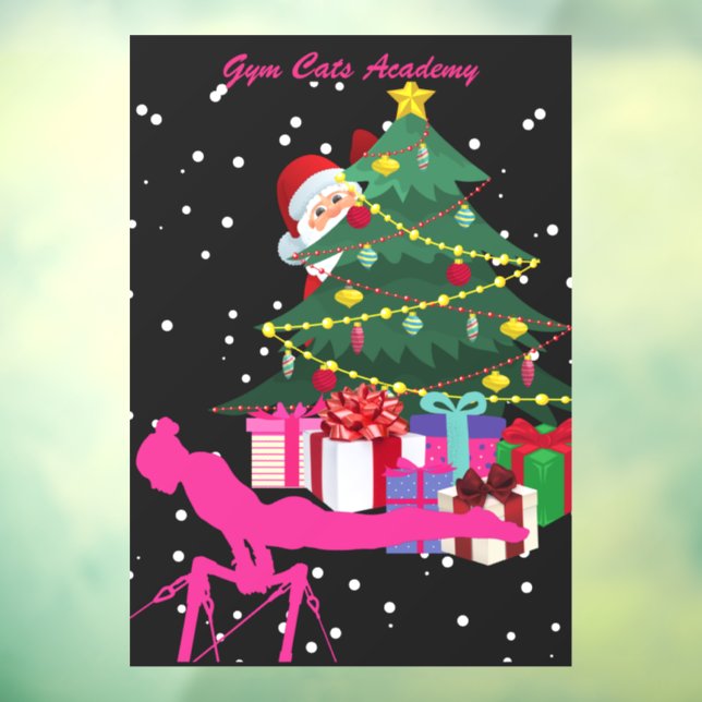 Gymnast Christmas: Santa Bring Me Gymnastics Bars  Window Cling (Sheet 3)