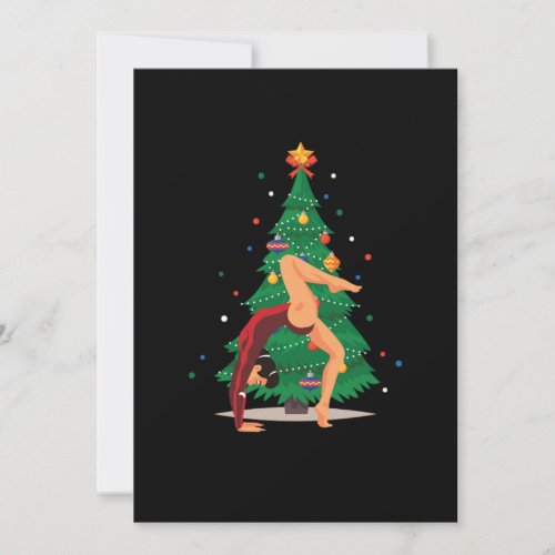 Gymnast Christmas Tree Gymnast Athletic Sport Gift Invitation