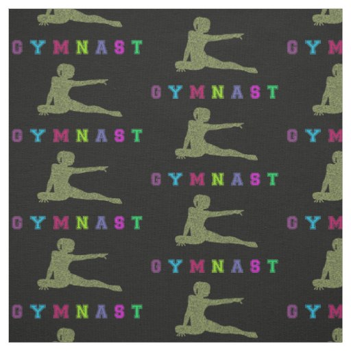 Gymnast Colorful Letters Fabric