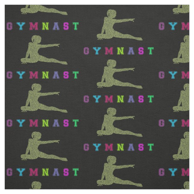 Gymnast Colorful Letters Fabric (Swatch)