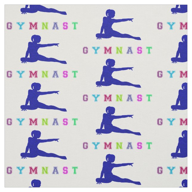 Gymnast Colorful Letters Fabric (Swatch)