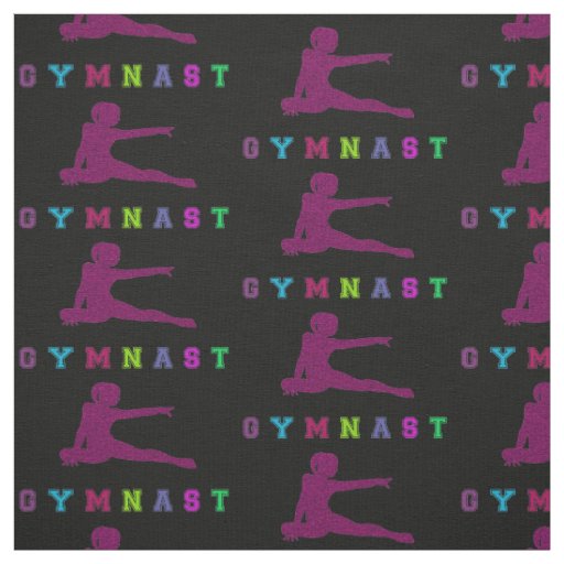 Gymnast Colorful Letters Fabric