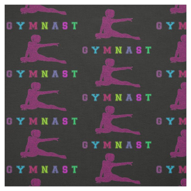 Gymnast Colorful Letters Fabric (Swatch)
