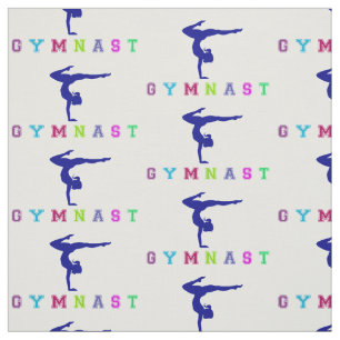 Gymnast Colorful Letters Fabric