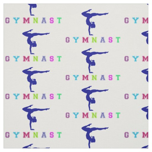 Gymnast Colorful Letters Fabric