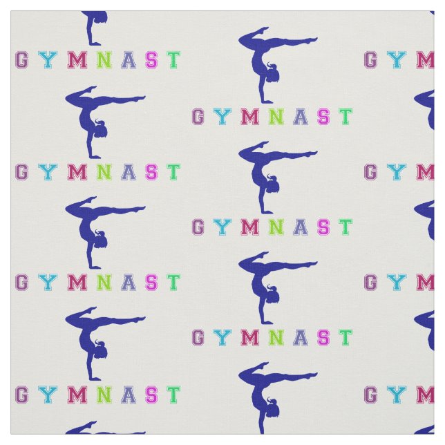 Gymnast Colorful Letters Fabric (Swatch)