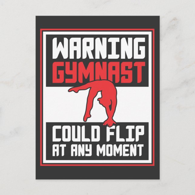 Gymnast Could Flip at Any Moment Gymnastics Postcard (Front)