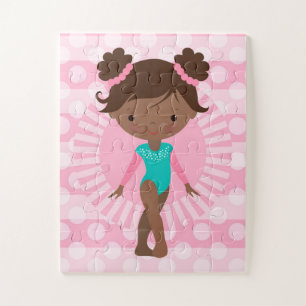 Gymnast - Cute Gymnastics African American Jigsaw Puzzle
