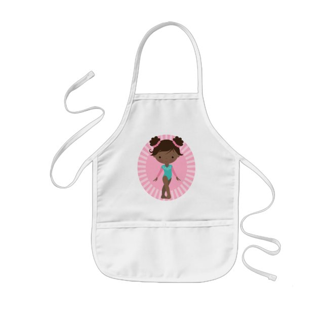 Gymnast - Cute Gymnastics African American Kids' Apron (Front)
