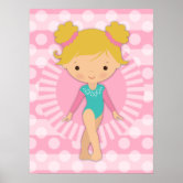 Ultimate Sprællemand indgang Gymnast - Cute Gymnastics Pink Turquoise Poster | Zazzle