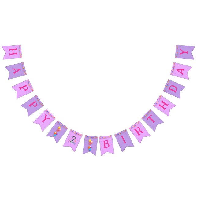 Gymnast cute kids birthday party colorful card bunting flags (All)