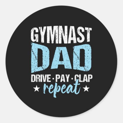 Gymnast Dad Gymnast Athletic Sports Father Gift Classic Round Sticker