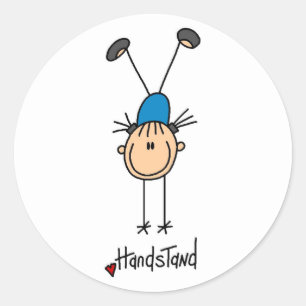 Gymnast Doing Handstand Classic Round Sticker