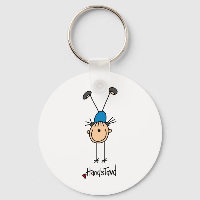 Gymnast Doing Handstands Keychain (Front)