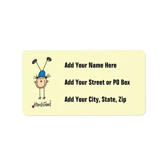 Gymnast Doing Handstands Label (Front)