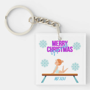 GYMNAST double sided keychain personalized.