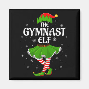 Gymnast Elf Christmas Family Girls Women Elf Squad Magnet
