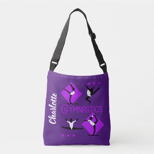 Gymnast Figures Cute Girls Gymnastics Personalized Crossbody Bag