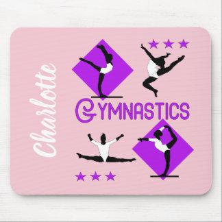 Gymnast Figures Cute Girls Gymnastics Personalized Mouse Pad