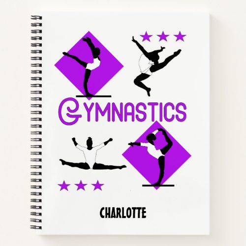 Gymnast Figures Cute Girls Gymnastics Personalized Notebook