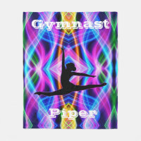 Gymnast Fleece Blanket Personalized w/ Her Name
