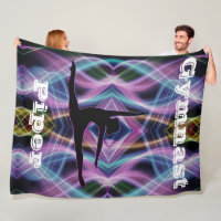 Gymnast Fleece Blanket with Custom Name