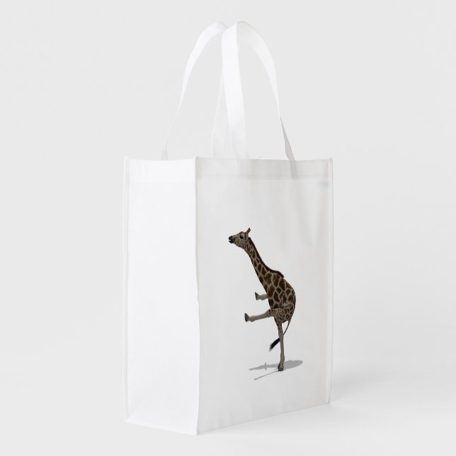 Gymnast Giraffe Grocery Bag (Back Side)