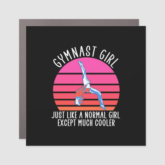 Gymnast Girl Car Magnet (Front)