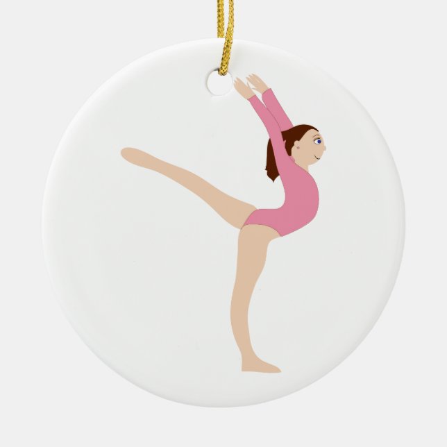 Gymnast Girl Ceramic Ornament (Front)