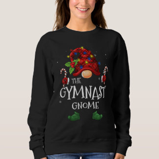 Gymnast Gnome Buffalo Plaid Christmas Tree Light Sweatshirt