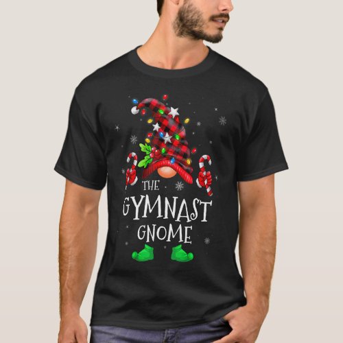 Gymnast Gnome Buffalo Plaid Matching Family Christ T_Shirt